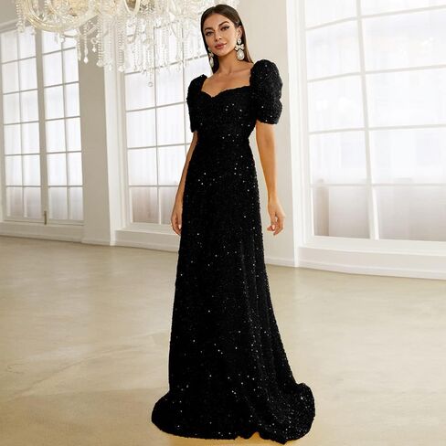 فستان Miss ord نسائي رسمي قصير الأكمام منتفخ للحفلات الراقصة، فستان طويل يصل إلى الأرض in Kuwait