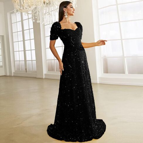 فستان Miss ord نسائي رسمي قصير الأكمام منتفخ للحفلات الراقصة، فستان طويل يصل إلى الأرض in Kuwait