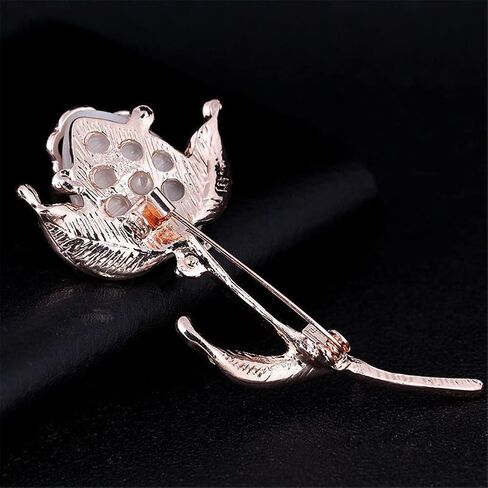 Rose Flower Brooch Elegant Shining Crystal Flower Brooches Opal Stone Rhinestone Lapel Pin for Wedding Bouquet Christmas Party Valentine’s Day Gift for Women Girls in Saudi Arabia