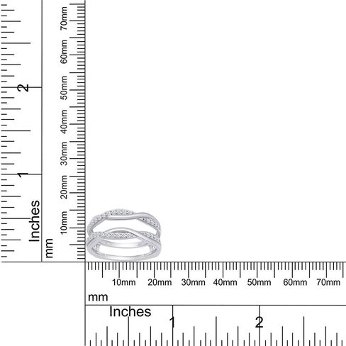 SAVEARTH DIAMONDS 1/4 قيراط t.w مختبر قطع دائري تم إنشاؤه من الماس المويسانتي متقاطع مع حلقة إنفينيتي للنساء من الذهب عيار 14 قيراط فوق الفضة الإسترليني (لون D، وضوح VVS1 0.25 قيراط) in Kuwait