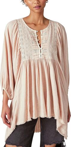 Lucky Brand Women's Lace Yoke Tunic in Kuwait