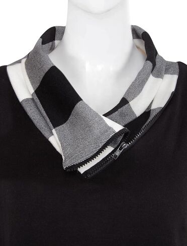 سويت شيرت نسائي من Miusey برقبة متدلية مع سحاب علوي وأكمام طويلة مرقع للنساء in Kuwait