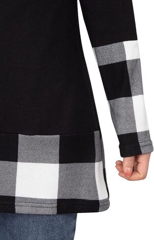 سويت شيرت نسائي من Miusey برقبة متدلية مع سحاب علوي وأكمام طويلة مرقع للنساء in Kuwait