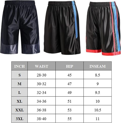 شورت كرة السلة Facitisu للرجال، شورت رياضي رياضي مع جيوب in Kuwait