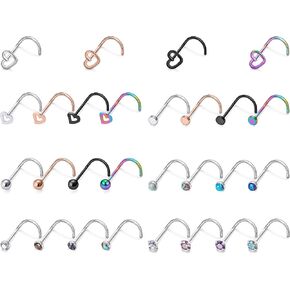 Goerhsjie Nose Studs Nose Rings Nose Ring Nose Piercings Nose Rings Studs Nose Rings for Women Nose Piercing Jewelry Nose Stud Surgical Steel Nose Ring Nose Piercing Nose Studs for Women Nose Jewelry in Saudi Arabia