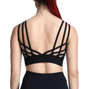 Aoxjox Caged Sports Bras for Women High Impact Fitness Running Multi-Cross Back Training Yoga Crop Tank Workout Tops