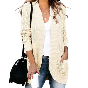 Saodimallsu Womens Loose Open Front Cardigan Long Sleeve Casual Lightweight Soft Knit Sweaters Coat with Pockets in Saudi Arabia