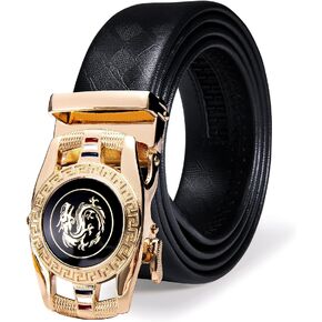 Dubulle Designer Mens Belts, Sliding Automatic Buckle Ratchet Dress Belt TOP Genuine Leather Strap Gifts