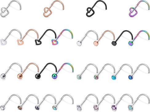 Goerhsjie Nose Studs Nose Rings Nose Ring Nose Piercings Nose Rings Studs Nose Rings for Women Nose Piercing Jewelry Nose Stud Surgical Steel Nose Ring Nose Piercing Nose Studs for Women Nose Jewelry in Kuwait
