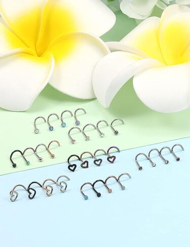 Goerhsjie Nose Studs Nose Rings Nose Ring Nose Piercings Nose Rings Studs Nose Rings for Women Nose Piercing Jewelry Nose Stud Surgical Steel Nose Ring Nose Piercing Nose Studs for Women Nose Jewelry in Kuwait
