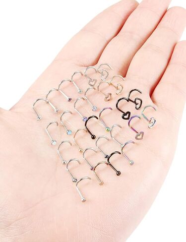 Goerhsjie Nose Studs Nose Rings Nose Ring Nose Piercings Nose Rings Studs Nose Rings for Women Nose Piercing Jewelry Nose Stud Surgical Steel Nose Ring Nose Piercing Nose Studs for Women Nose Jewelry in Kuwait