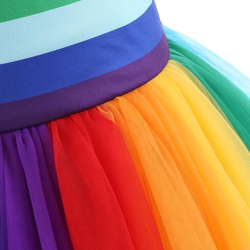 فستان Kosgraiy للفتيات بألوان قوس قزح توتو، فستان صيفي للفتيات الصغيرات بدون أكمام على الشاطئ توتو، فستان صيفي للأطفال من سن 1 إلى 5 سنوات in Kuwait