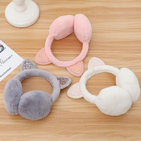 المرأة الشتاء الدافئة القط الأذن يفشل لطيف Catear Earmuff للفتيات رقيق النساء المرأة عقال فو الفراء في الهواء الطلق غطاء للأذنين in Kuwait