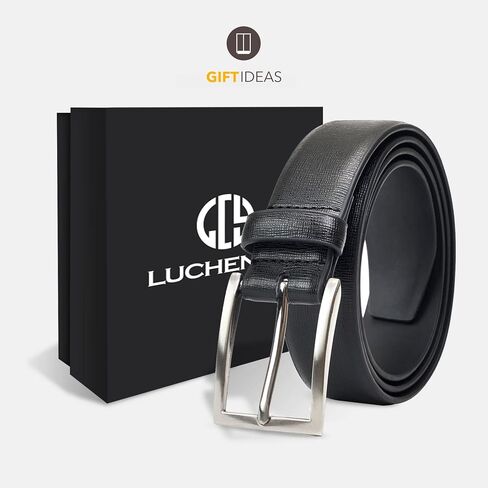 LCG LUCHENGYI حزام ملابس رجالي من الجلد الطبيعي حزام كلاسيكي غير رسمي مع مشبك شوكة واحدة للعمل والسراويل الجينز in Kuwait