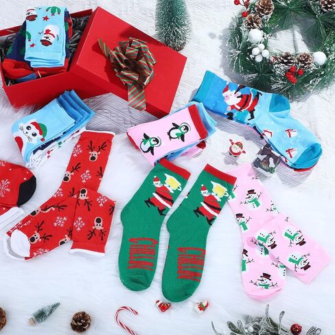 80 Pairs Christmas Socks for Women Men, Bulk Christmas Holiday Socks Unisex Cotton Crew Xmas Sock for Holiday Christmas Gifts Colorful in Saudi Arabia