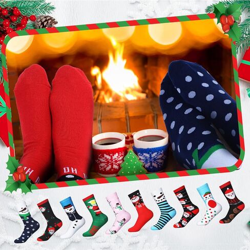 80 Pairs Christmas Socks for Women Men, Bulk Christmas Holiday Socks Unisex Cotton Crew Xmas Sock for Holiday Christmas Gifts Colorful in Saudi Arabia