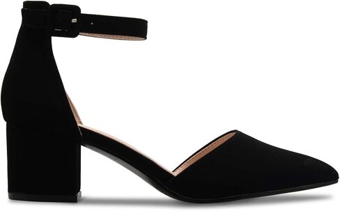 Olivia K Women's Classic Pumps Close Toe Ankle Strap Kitten Heel - Adorable Low Block Heel in Saudi Arabia