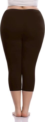 A-Wintage Women's Soft Capri Leggings Stretch Cotton Leggings Lightweight Capri Length Workout Yoga Pants - Rug & Plus in Saudi Arabia