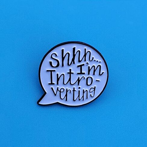 SHH. I'm an introvert Enamel Pin Funny speech bubble brooch Creative Metal pin Fashion badge for Backpacks in Saudi Arabia