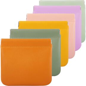 6 قطع من حقيبة مستحضرات التجميل بجيب من جلد الخراف، حقيبة مكياج للسفر مقاومة للماء، حقيبة مكياج صغيرة للمحفظة، بدون سحاب، حقيبة مكياج صغيرة محمولة، حقيبة ملونة ذاتية الإغلاق للنساء والفتيات in Kuwait