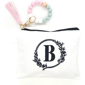onstary Embroidered letter combination cosmetic bag，Personalized Present Bag, Suitable for Wedding, Birthday, Holiday, is a Great Gift for Women, Mom, Teachers, Friends, Bridesmaids (A) in Saudi Arabia