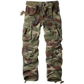 TRGPSG Women's Casual Combat Cargo Pants, Cotton Outdoor Camouflage Military Multi Pockets Work Pants