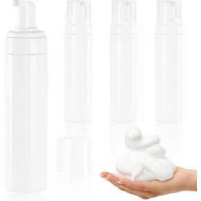 Foam Pump Bottle 8.5oz/250ml White Empty Foam Dispenser Bottle Travel Foaming Hand Soap Bottle Large Refillable Foaming Bottle for Shampoo Cleaning Traveling (4 Pack) in Kuwait