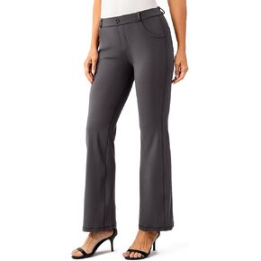 Lavento Women's Yoga Dress Pants Bootcut - Stretch Work Slacks Pull on Trousers with Pockets in Kuwait