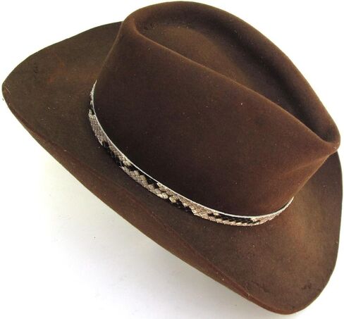 Western Hatband Black & White Genuine Python Snake Skin with 3 Pc Buckle Set in Saudi Arabia