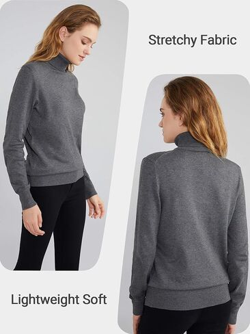 Woolicity المرأة الياقة المدورة سترة طويلة الأكمام دافئ دافئ سترة بلايز عادية خفيفة الوزن البلوز البلوز القمم in Kuwait