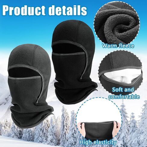 4 قطع قناع التزلج للأطفال بالاكلافا والقفازات الصوفية مجموعة الشتاء قبعة الوجه قناع دافئ كامل الأصابع قفاز للبنين بنات 8-12 سنة in Kuwait