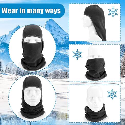 4 قطع قناع التزلج للأطفال بالاكلافا والقفازات الصوفية مجموعة الشتاء قبعة الوجه قناع دافئ كامل الأصابع قفاز للبنين بنات 8-12 سنة in Kuwait