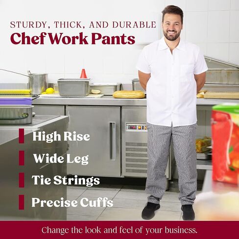 Elite Kitchens Apparel Professional Adult Size Chef Uniform Pants Bulk Packs in Saudi Arabia