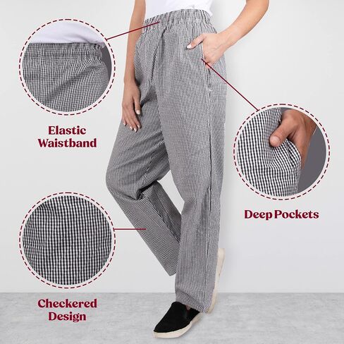 Elite Kitchens Apparel Professional Adult Size Chef Uniform Pants Bulk Packs in Saudi Arabia