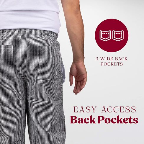 Elite Kitchens Apparel Professional Adult Size Chef Uniform Pants Bulk Packs in Saudi Arabia