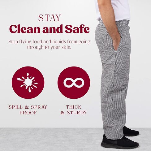 Elite Kitchens Apparel Professional Adult Size Chef Uniform Pants Bulk Packs in Saudi Arabia