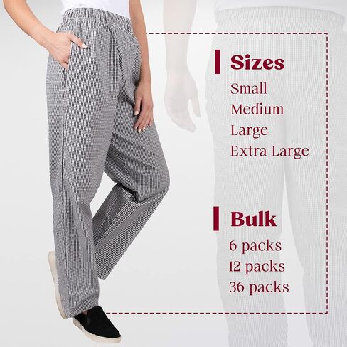 Elite Kitchens Apparel Professional Adult Size Chef Uniform Pants Bulk Packs in Saudi Arabia