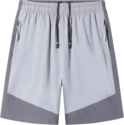 شورت الجري الرجالي من DELCARINO سريع الجفاف ورياضات رياضية خارجية مع جيوب بسحاب in Kuwait