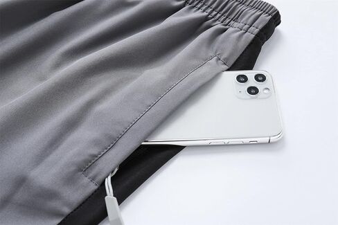 شورت الجري الرجالي من DELCARINO سريع الجفاف ورياضات رياضية خارجية مع جيوب بسحاب in Kuwait