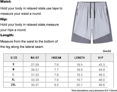 شورت الجري الرجالي من DELCARINO سريع الجفاف ورياضات رياضية خارجية مع جيوب بسحاب in Kuwait