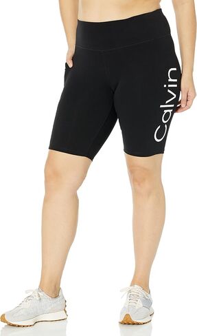 Calvin Klein Performance Women's Plus Size Logo High Waist One Pocket Bike Short in Saudi Arabia