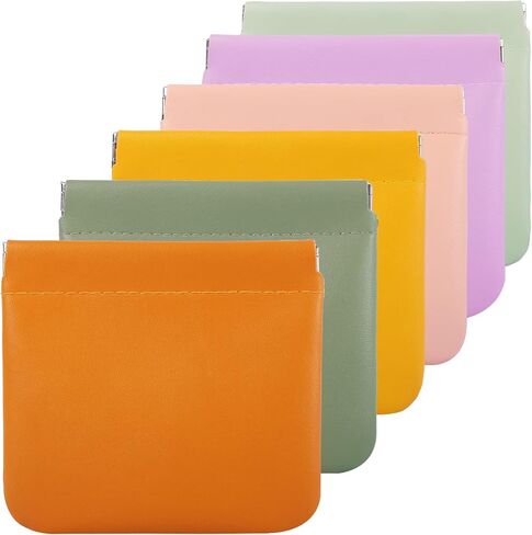 6 قطع من حقيبة مستحضرات التجميل بجيب من جلد الخراف، حقيبة مكياج للسفر مقاومة للماء، حقيبة مكياج صغيرة للمحفظة، بدون سحاب، حقيبة مكياج صغيرة محمولة، حقيبة ملونة ذاتية الإغلاق للنساء والفتيات in Kuwait