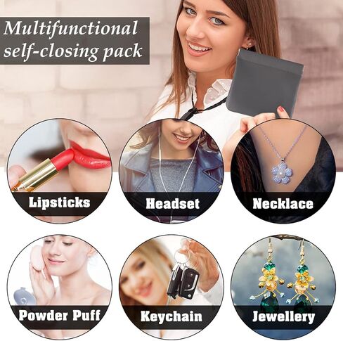 6 قطع من حقيبة مستحضرات التجميل بجيب من جلد الخراف، حقيبة مكياج للسفر مقاومة للماء، حقيبة مكياج صغيرة للمحفظة، بدون سحاب، حقيبة مكياج صغيرة محمولة، حقيبة ملونة ذاتية الإغلاق للنساء والفتيات in Kuwait