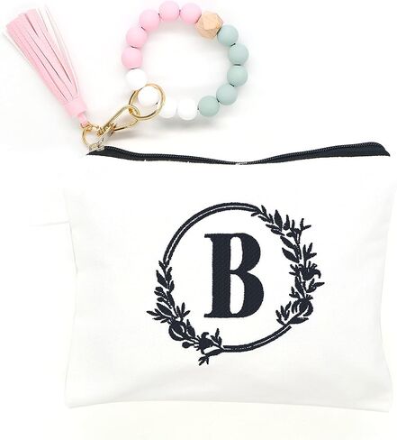 onstary Embroidered letter combination cosmetic bag，Personalized Present Bag, Suitable for Wedding, Birthday, Holiday, is a Great Gift for Women, Mom, Teachers, Friends, Bridesmaids (A) in Saudi Arabia