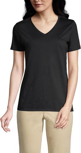 Lands' End Women's Relaxed American-Grown Supima Cotton V-Neck T-Shirt in Kuwait