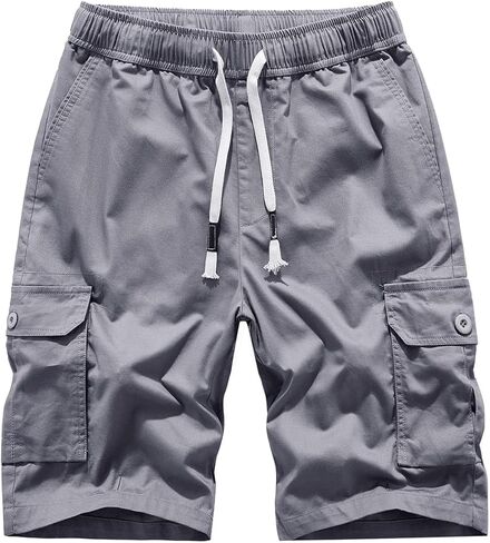 Msmsse Womens Hiking Shorts Cargo Knee Length Drawstring 5 Pockets Elastic Waisted Shorts for Summer Casual in Kuwait
