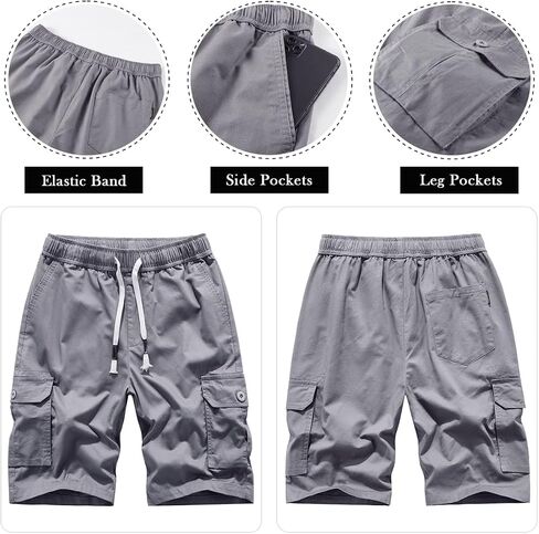 Msmsse Womens Hiking Shorts Cargo Knee Length Drawstring 5 Pockets Elastic Waisted Shorts for Summer Casual in Kuwait