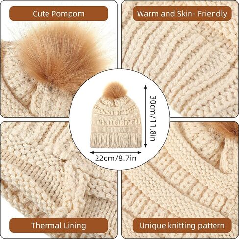 Liitrsh 12 Pcs Winter Beanie Hat Scarf Gloves Set Knitted Beanie Hat Circle Scarves Gloves Earmuff for Women Men in Saudi Arabia