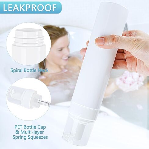Foam Pump Bottle 8.5oz/250ml White Empty Foam Dispenser Bottle Travel Foaming Hand Soap Bottle Large Refillable Foaming Bottle for Shampoo Cleaning Traveling (4 Pack) in Kuwait