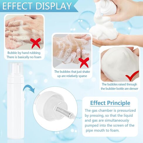 Foam Pump Bottle 8.5oz/250ml White Empty Foam Dispenser Bottle Travel Foaming Hand Soap Bottle Large Refillable Foaming Bottle for Shampoo Cleaning Traveling (4 Pack) in Kuwait